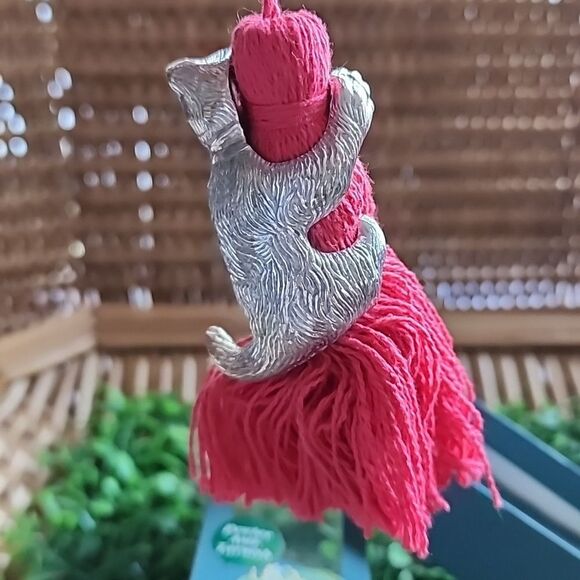 Vintage Pewter Kitten In The Yarn Tassel Lenox Kirk Stiff Collection - Picture 6 of 10